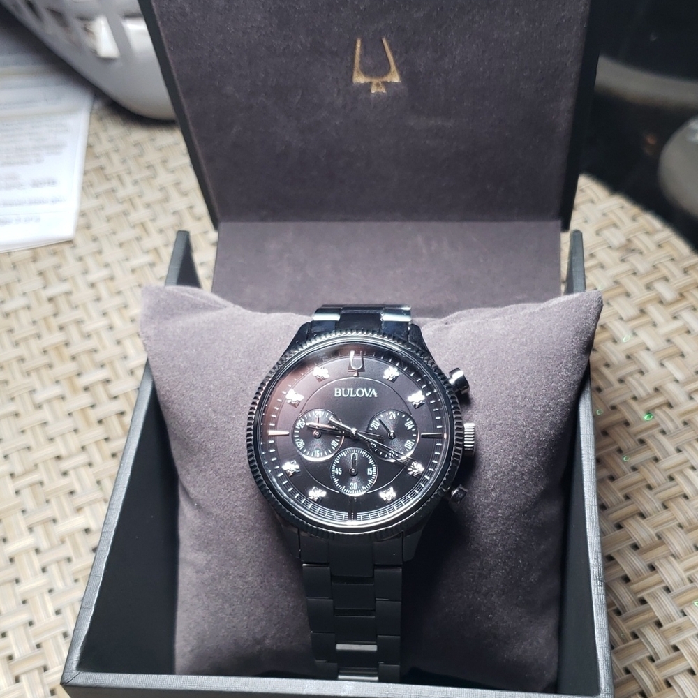 Bulova Black Bag Sleek Design